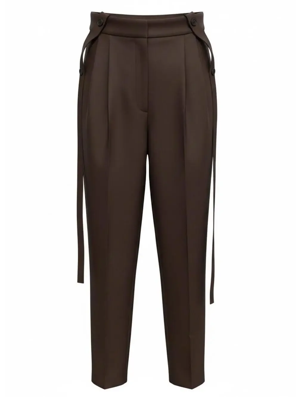Burberry Women’s Black Chiffon And Jersey Tailored Trousers With Strap Detail... - Picture 2 of 16